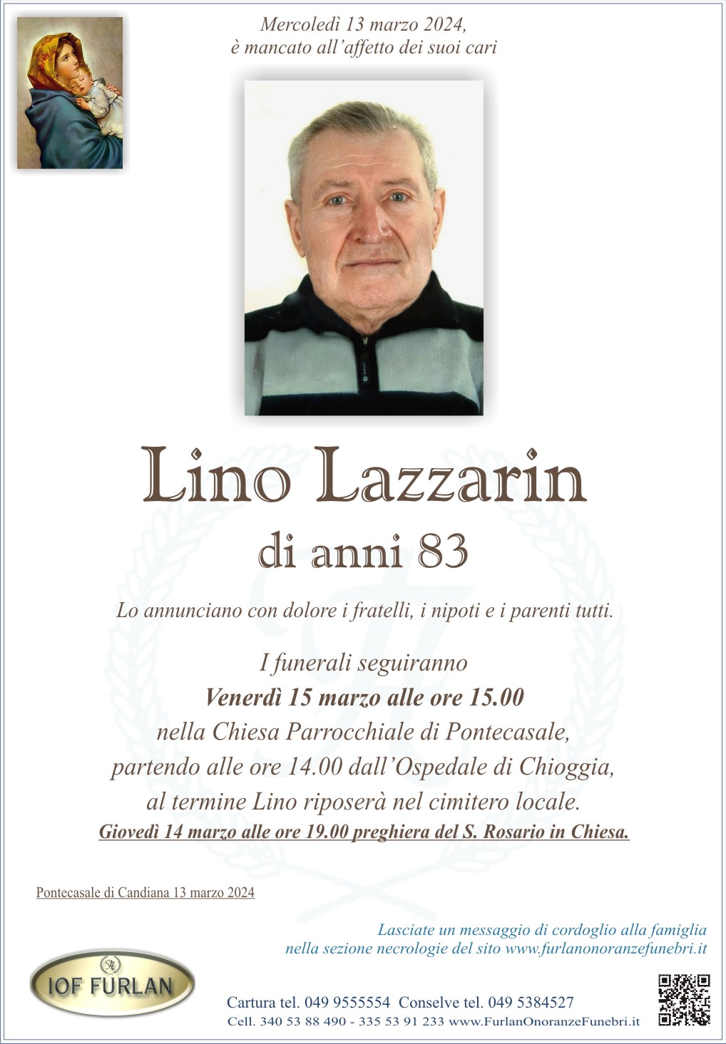 Epigrafe Lino Lazzarin