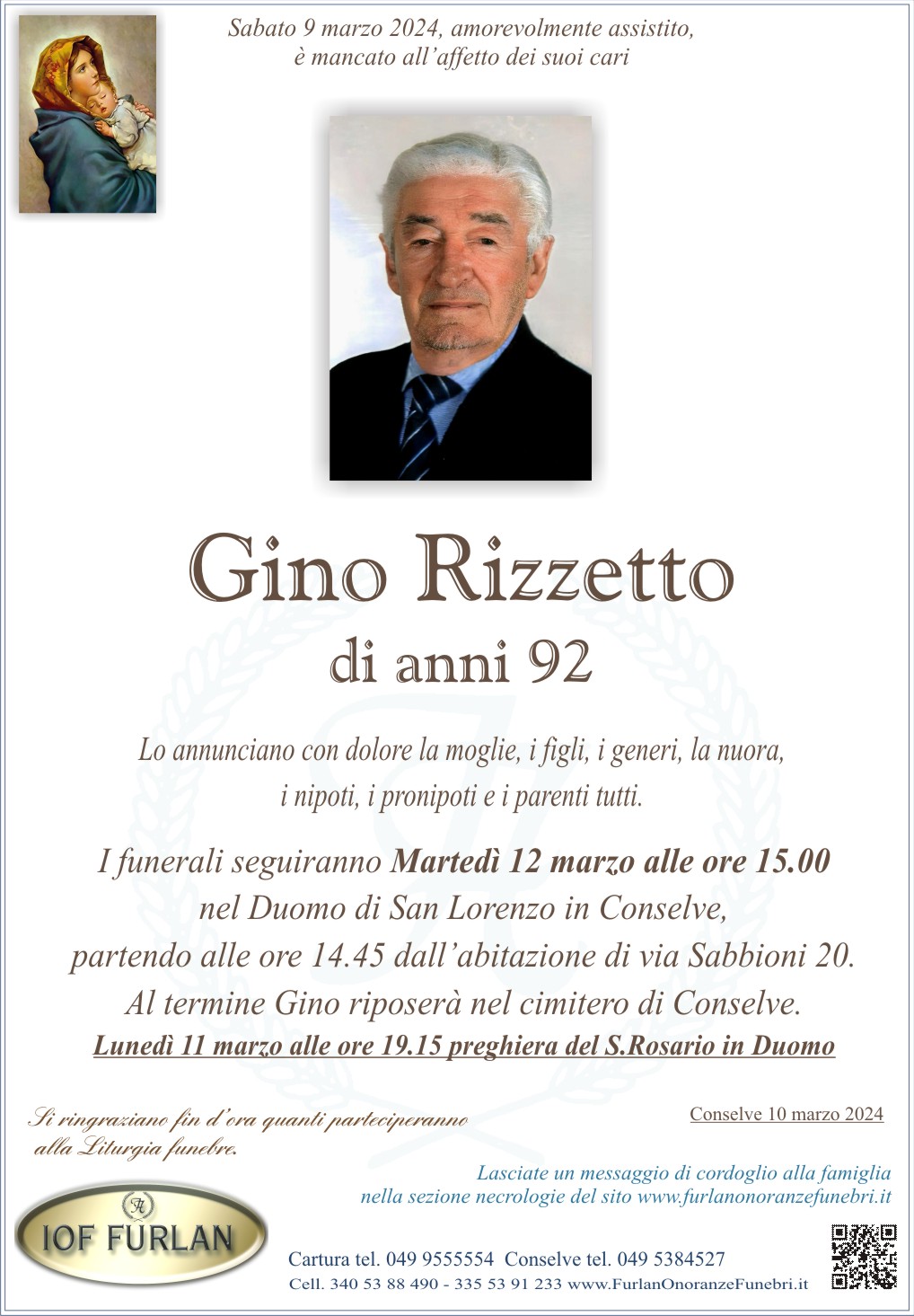 Epigrafe Gino Rizzetto