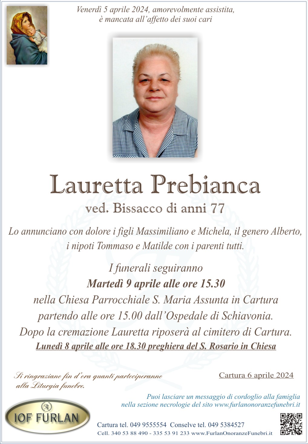 Epigrafe Lauretta Prebianca